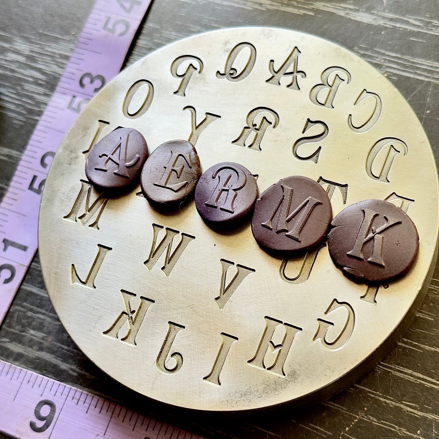 Jaunty font letter plate impression die