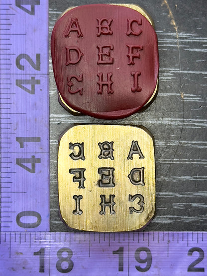 Alphabet, monogram,  letters vintage bronze impression die set