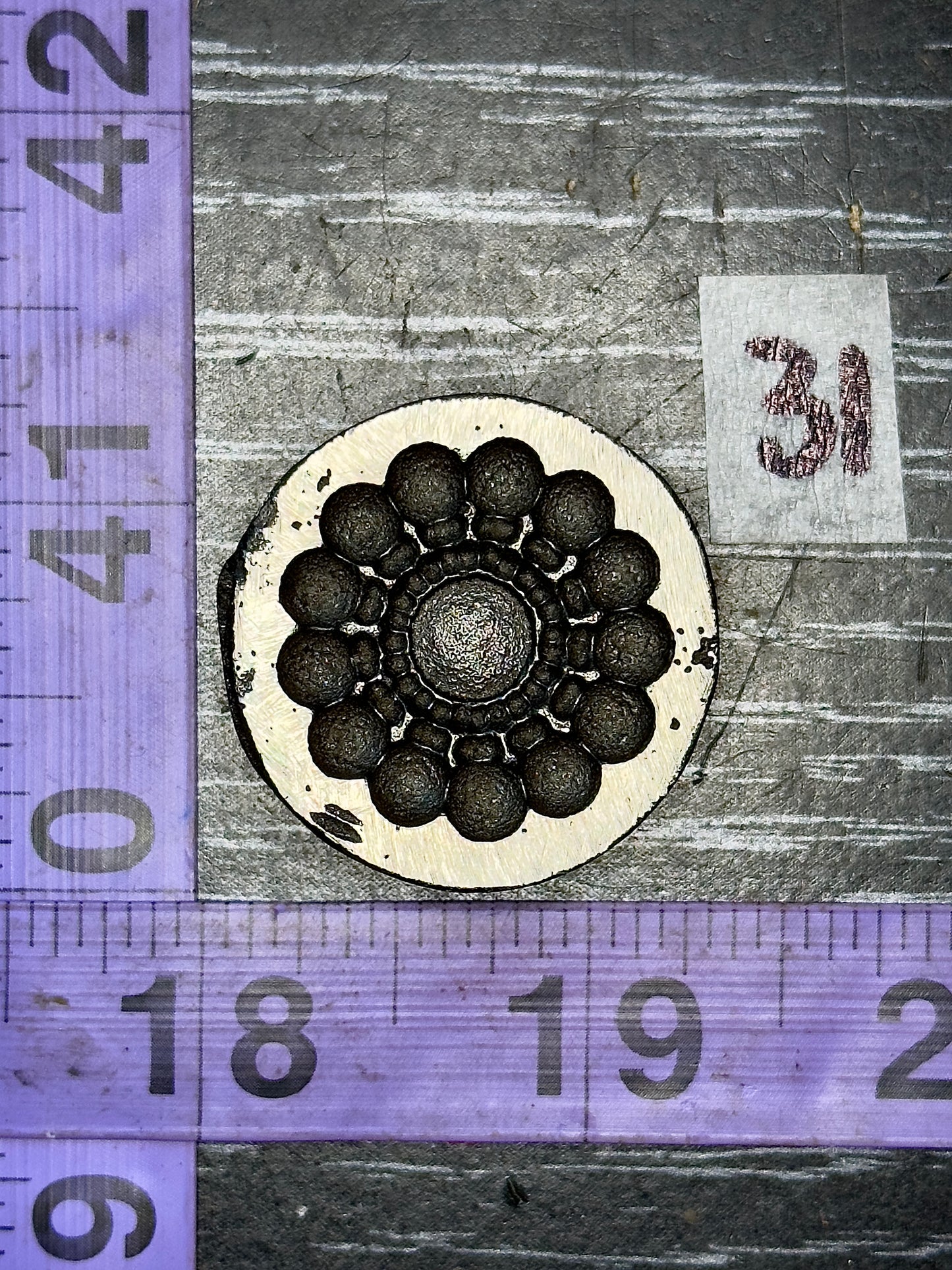 Antique steel impression die #31