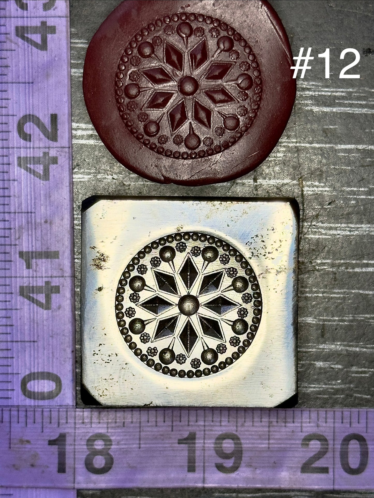 Mandala impression die steel #12