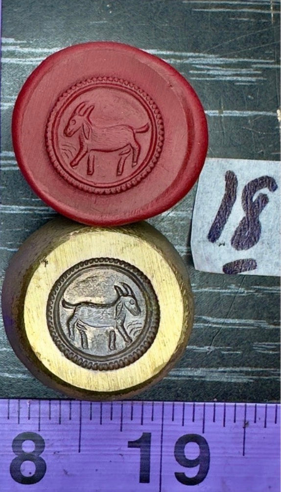 Goat in frame bronze impression die #18
