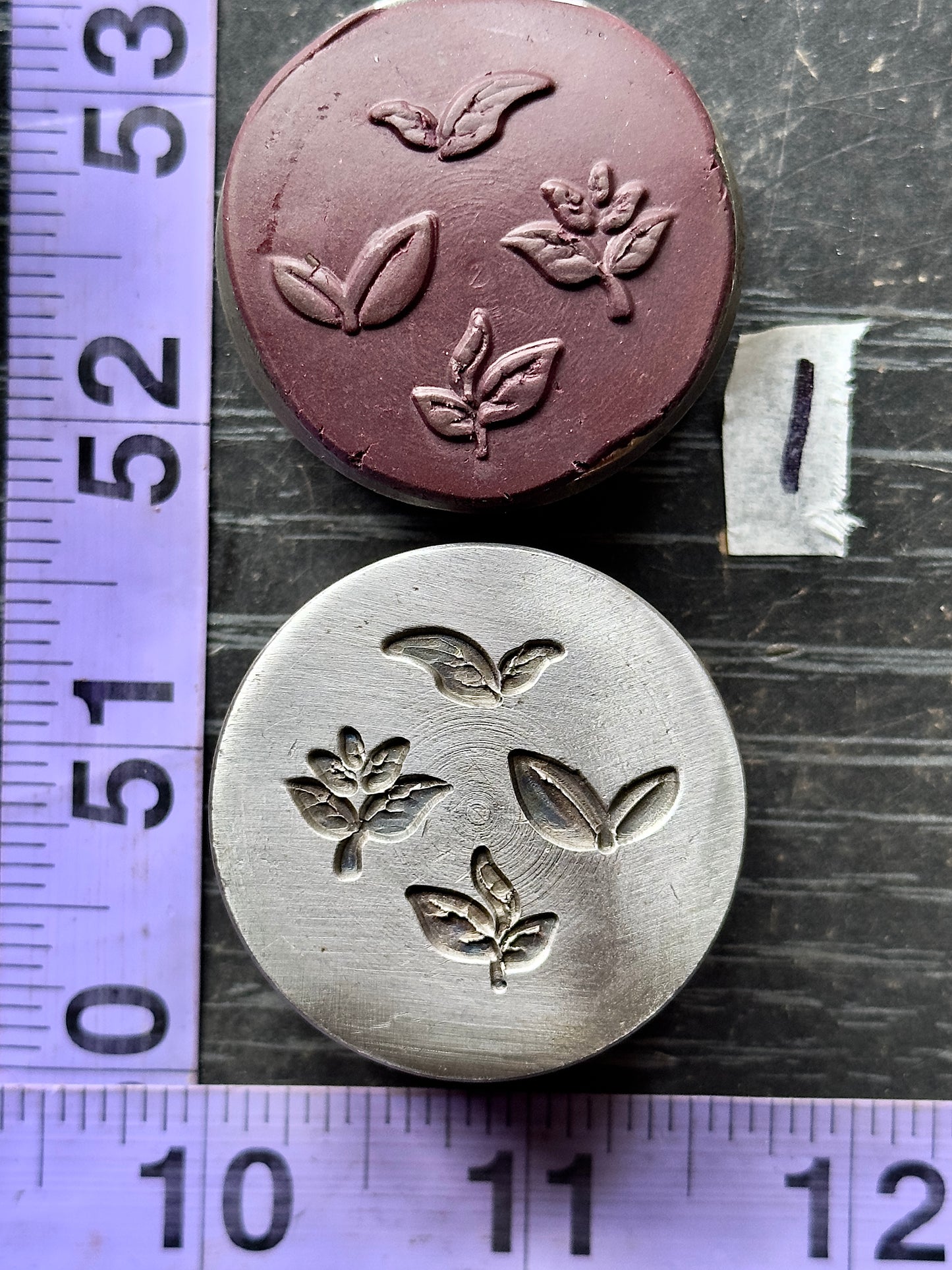 Tiny little leaves, little adornments steel shot plate #1