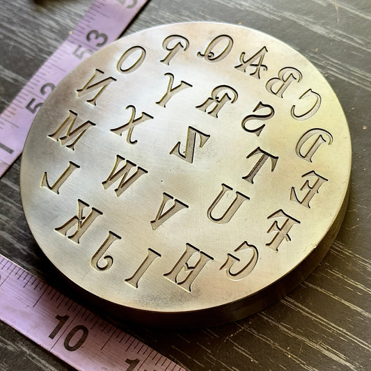 Jaunty font letter plate impression die