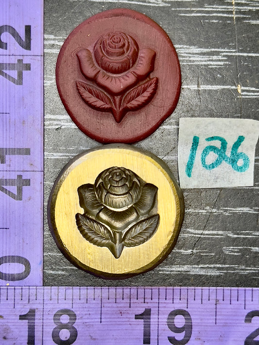Rose flower bronze impression die #126