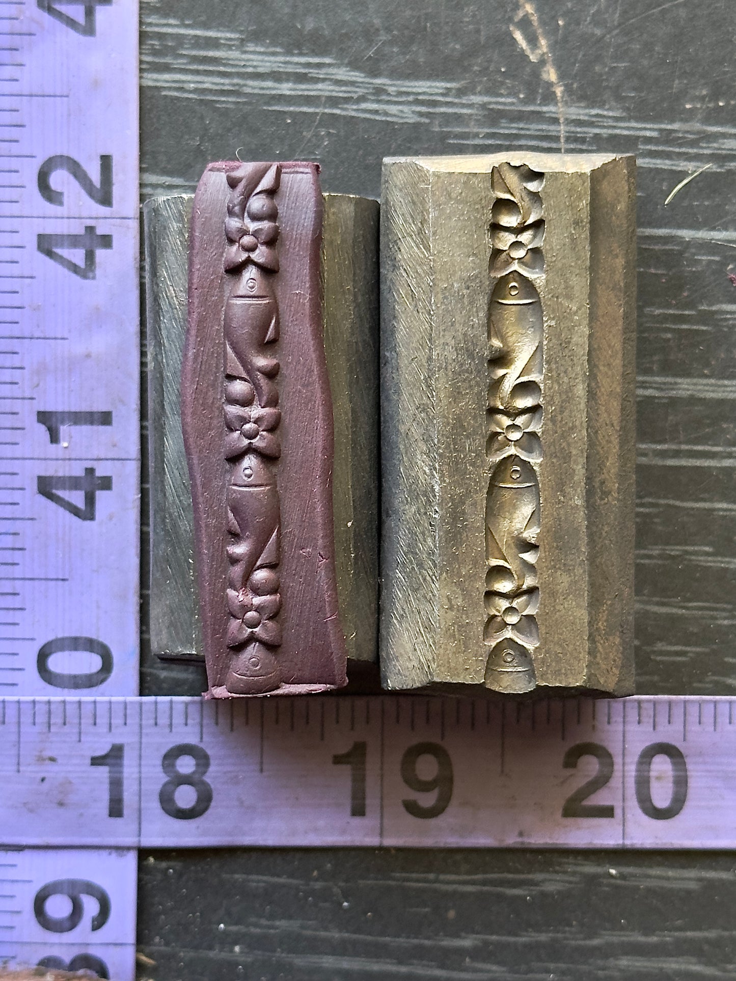 Fish and flowers Single wire die steel impression