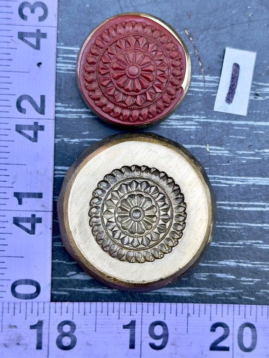 Floral concho style bronze die #1