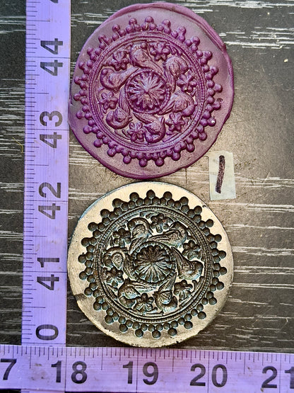 Antique steel tree of life mandala impression die #1