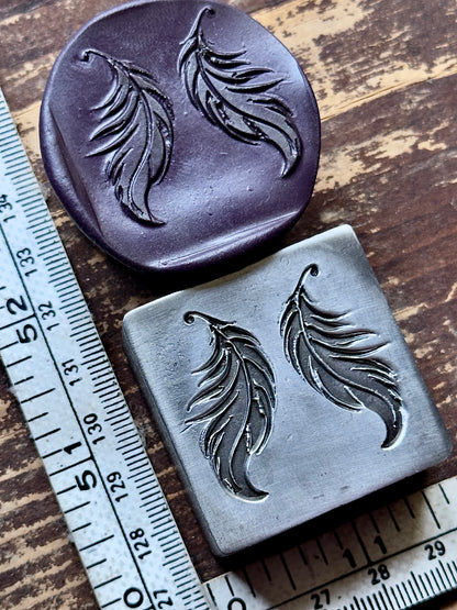 Whimsical feathers set steel impression die
