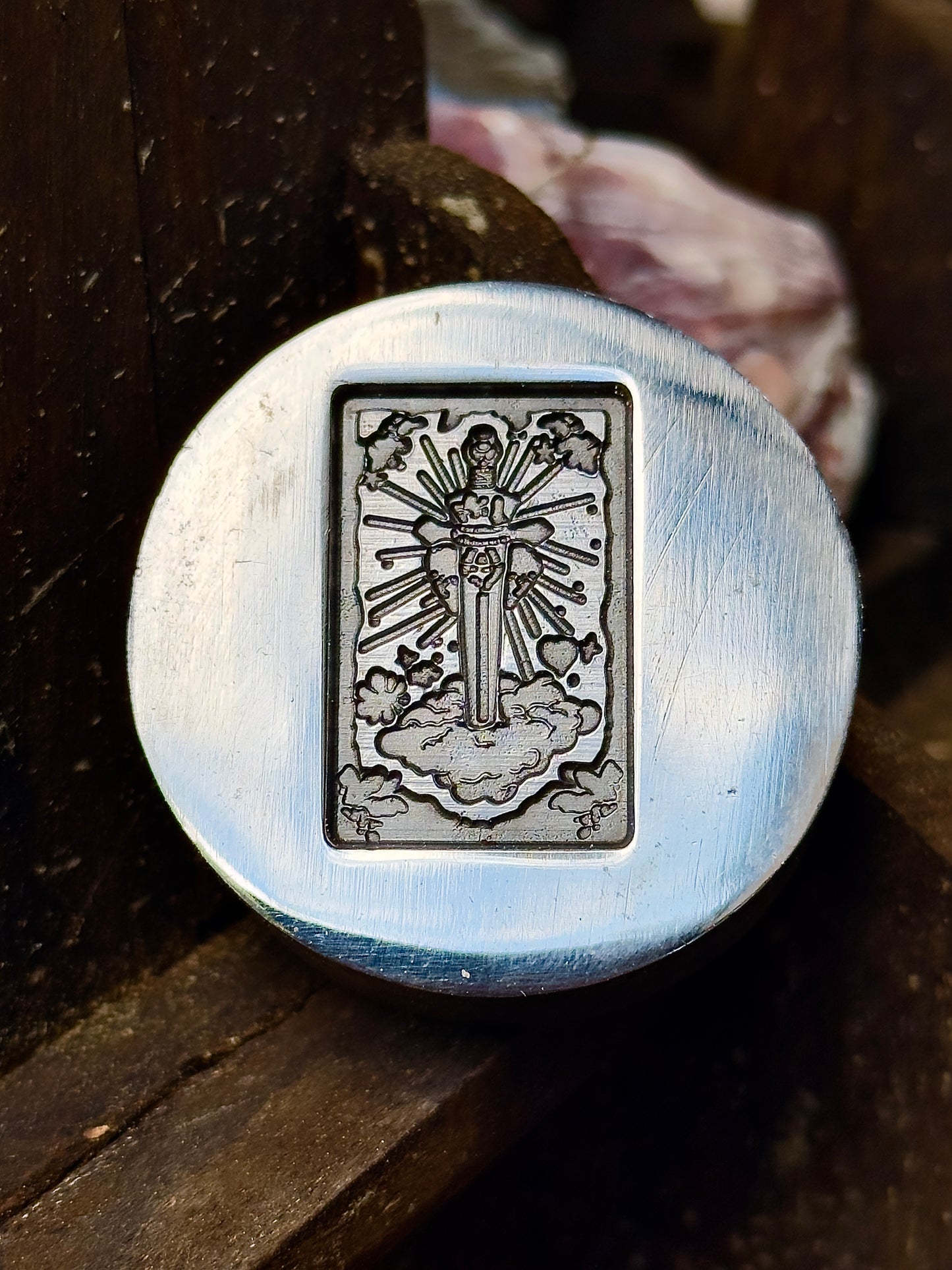 The Ace of Swords Tarot card impression die