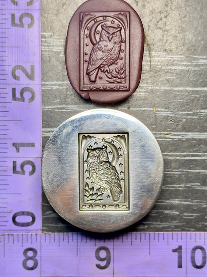 Owl with night scene impression die steel