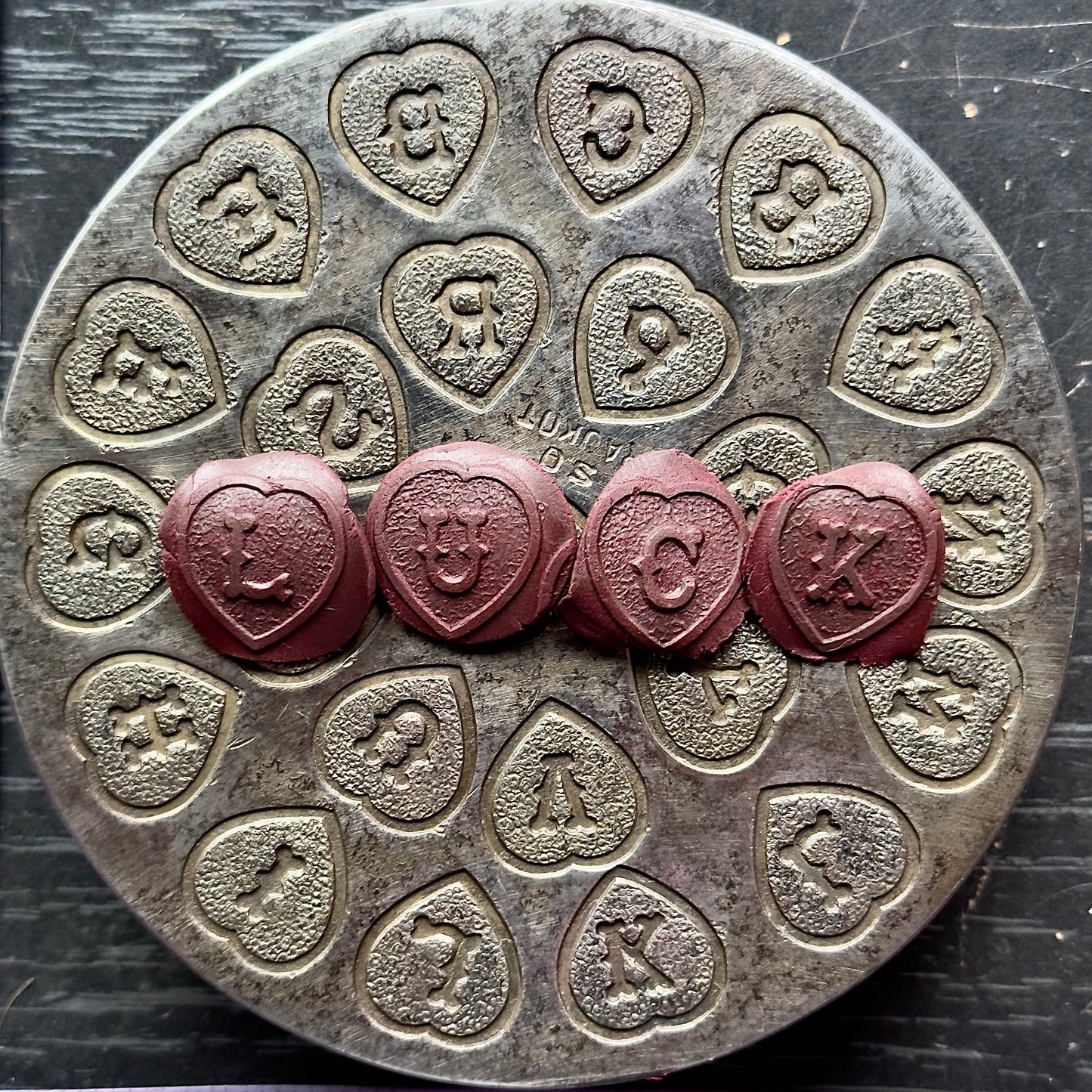 Vintage steel Alphabet plate  #21