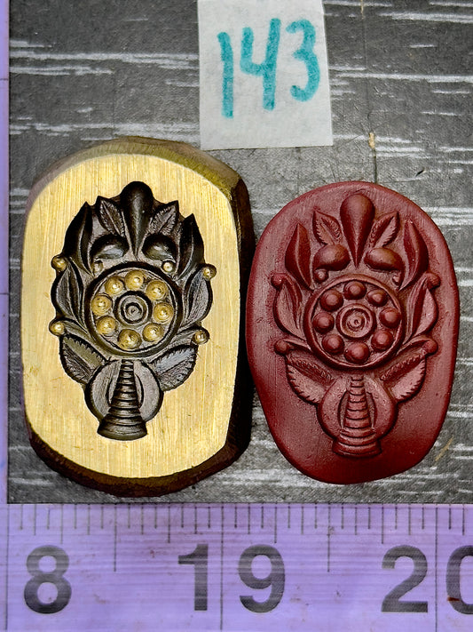 Floral  bronze impression die #143