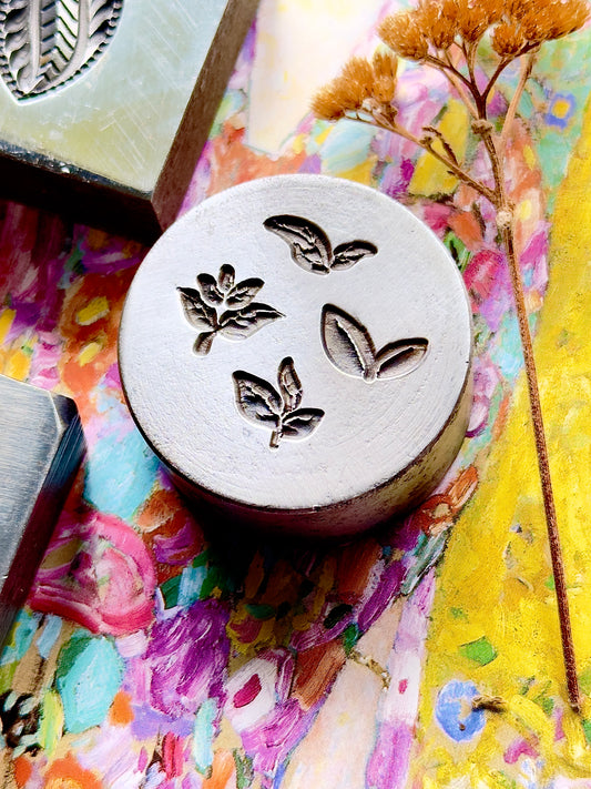 Tiny little leaves, little adornments steel shot plate #1