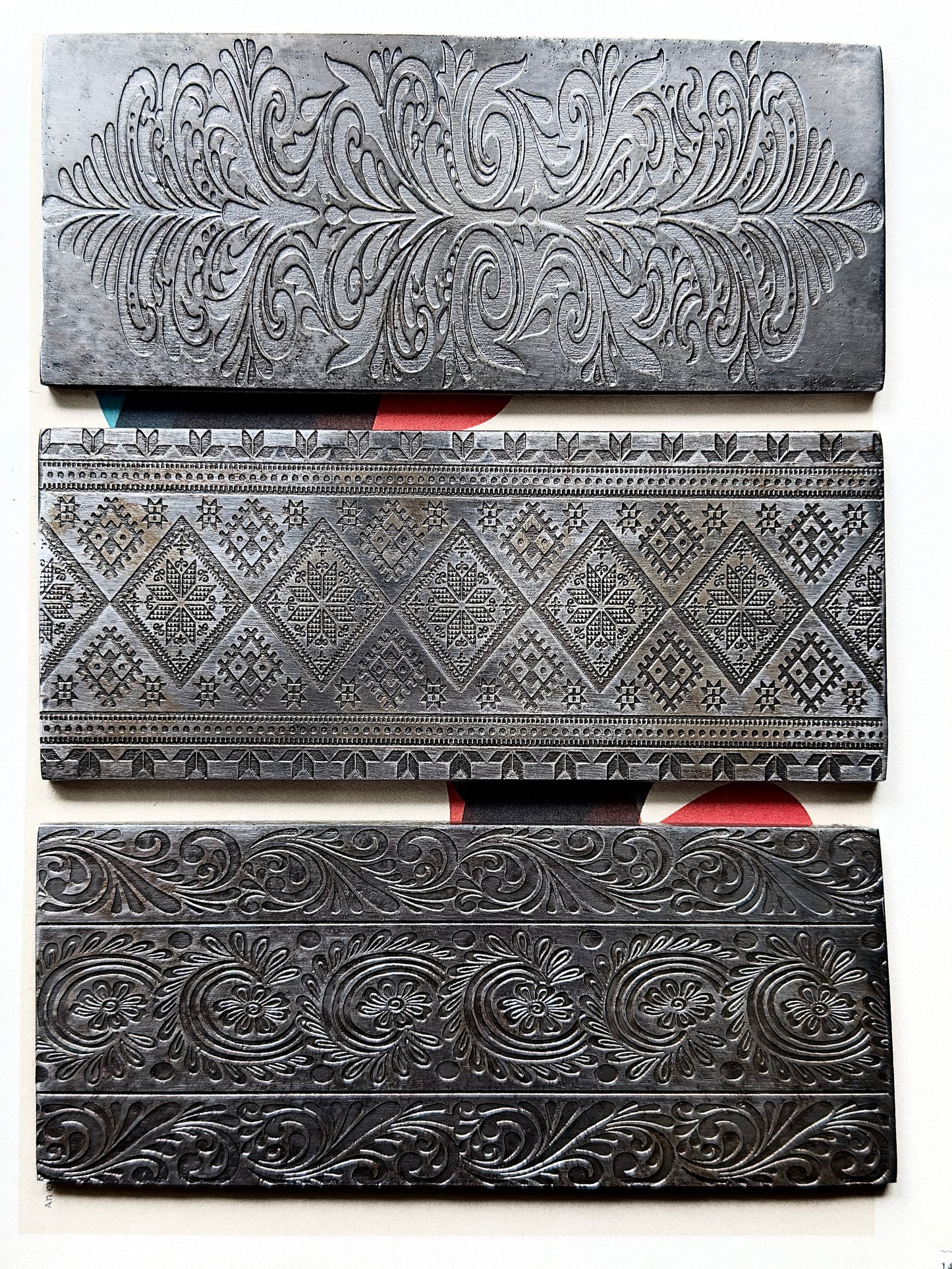 Texture/rolling mill plate set of 3