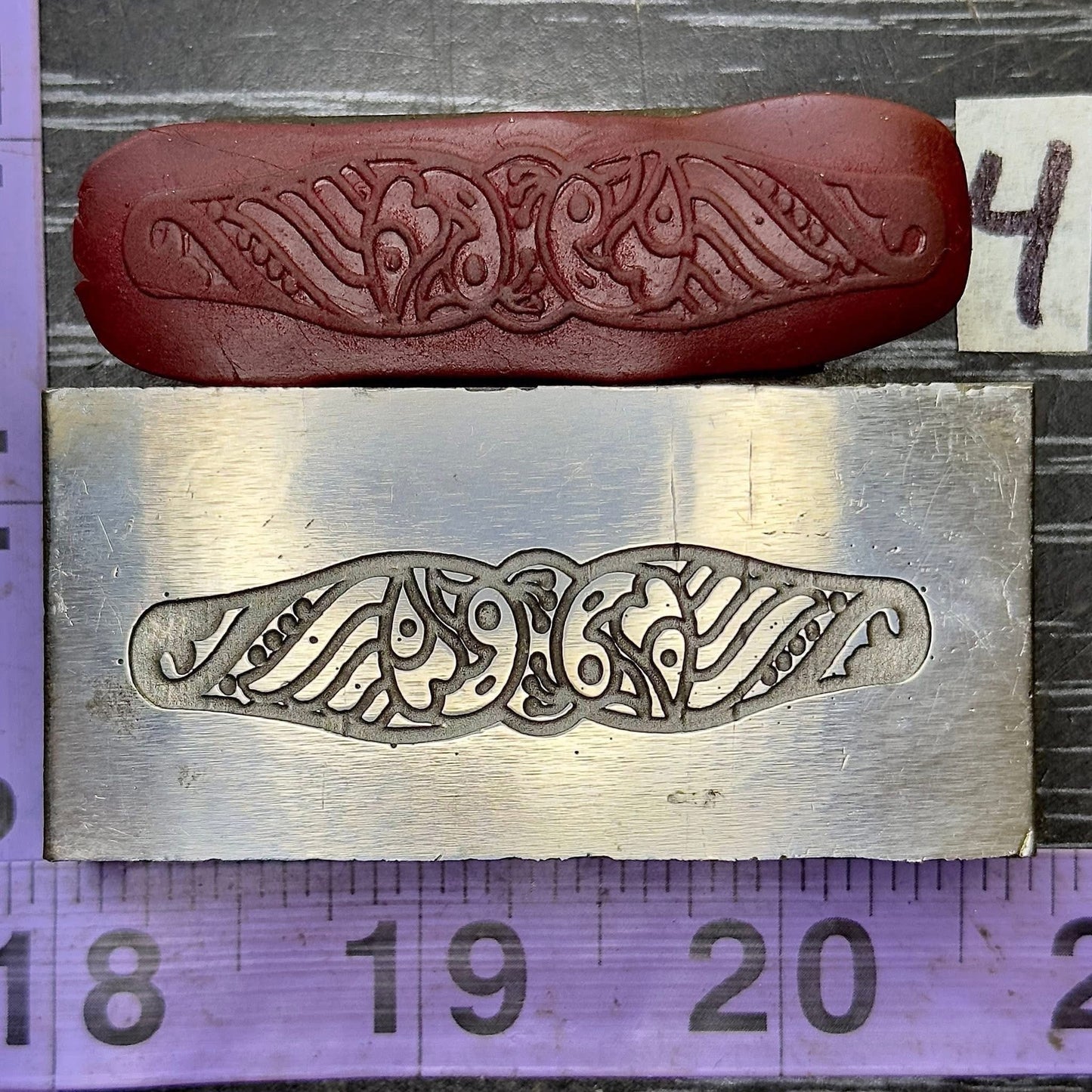 Fancy steel band ring cuff impression die #4