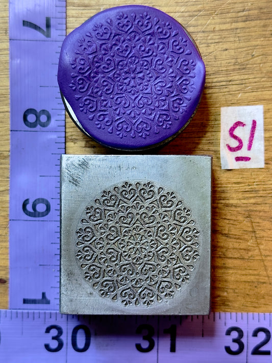Floral mandala steel impression die 51