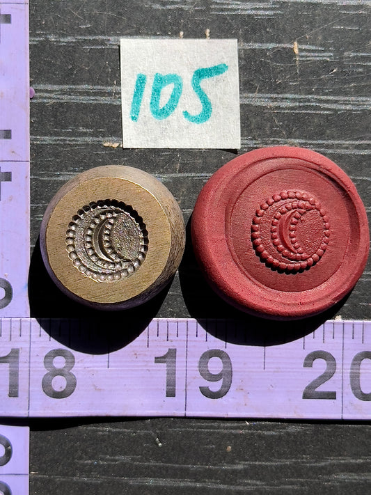 Crescent Moon dots bronze impression die #105
