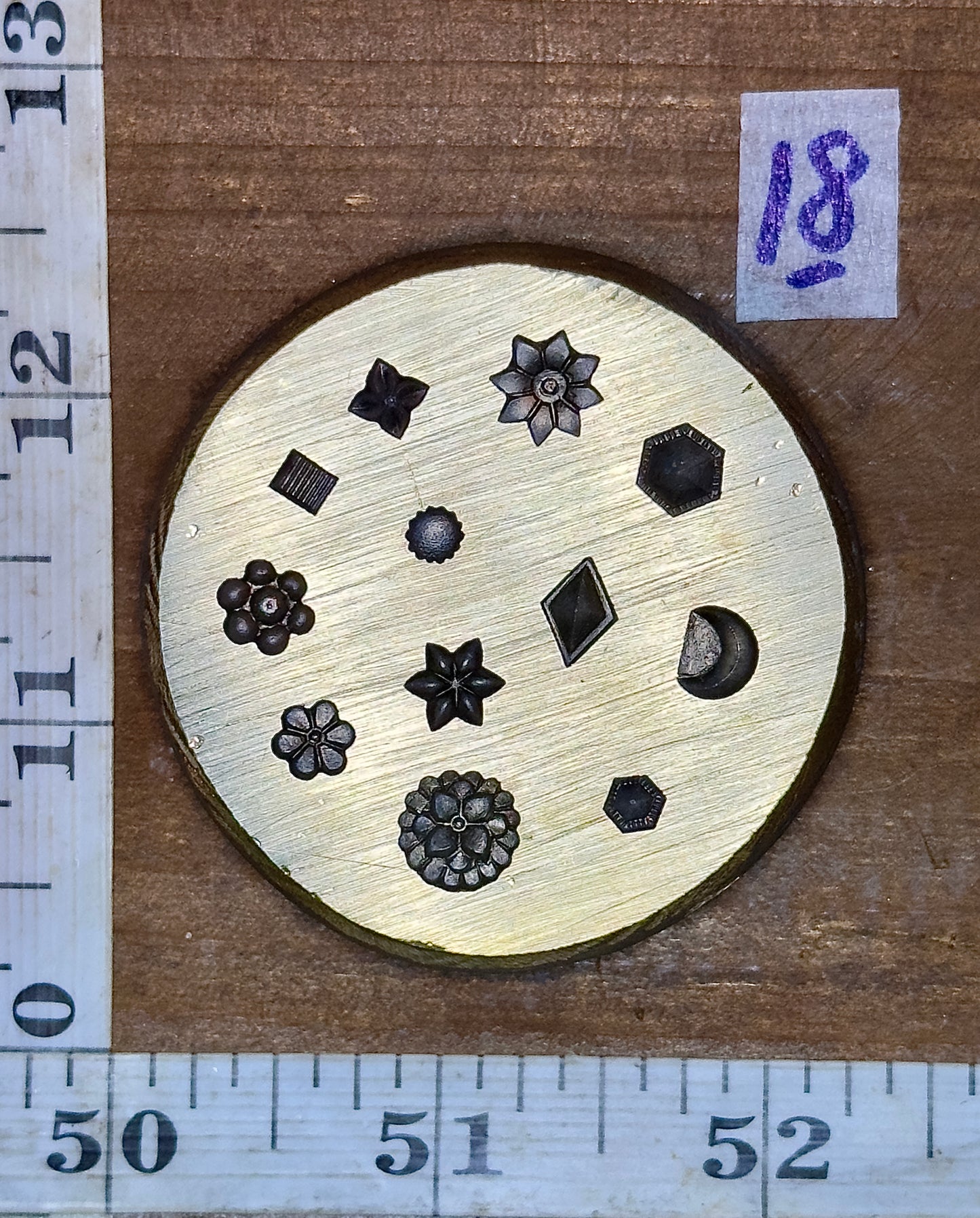 Tiny adornments vintage bronze shot plate #18