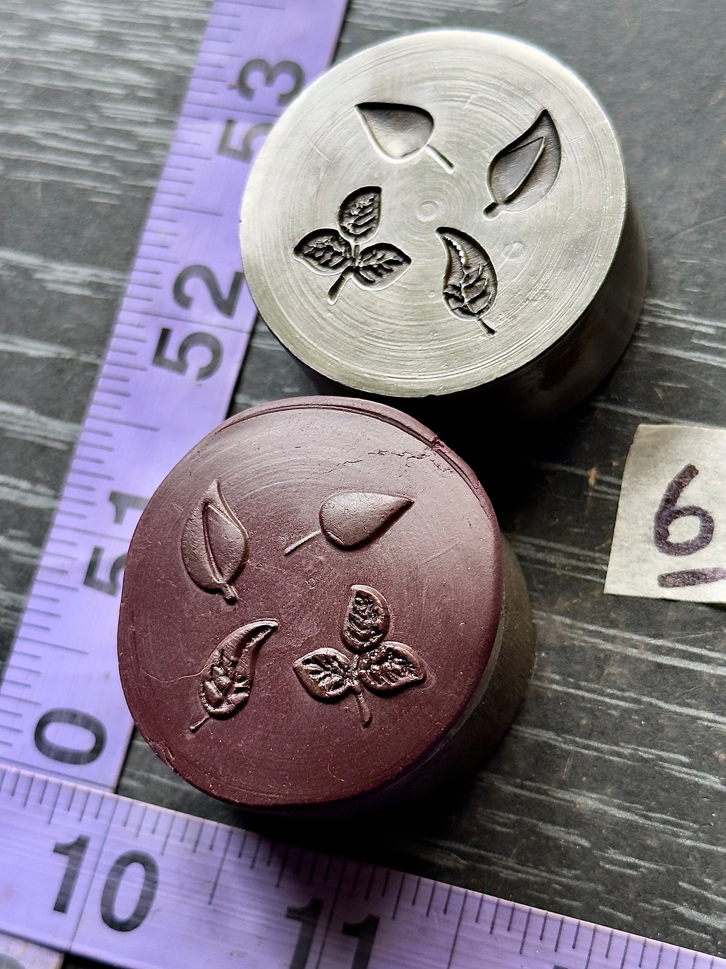 Tiny little leaves, little adornments steel shot plate #6