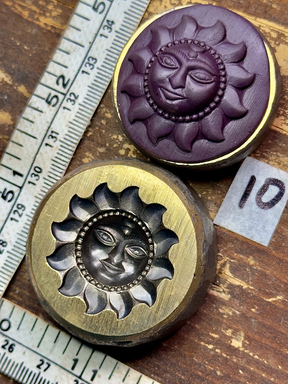 Sun face bronze impression die #10