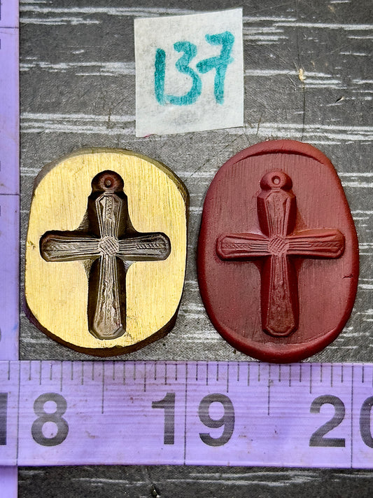 Cross with hoop for chain bronze impression die #137