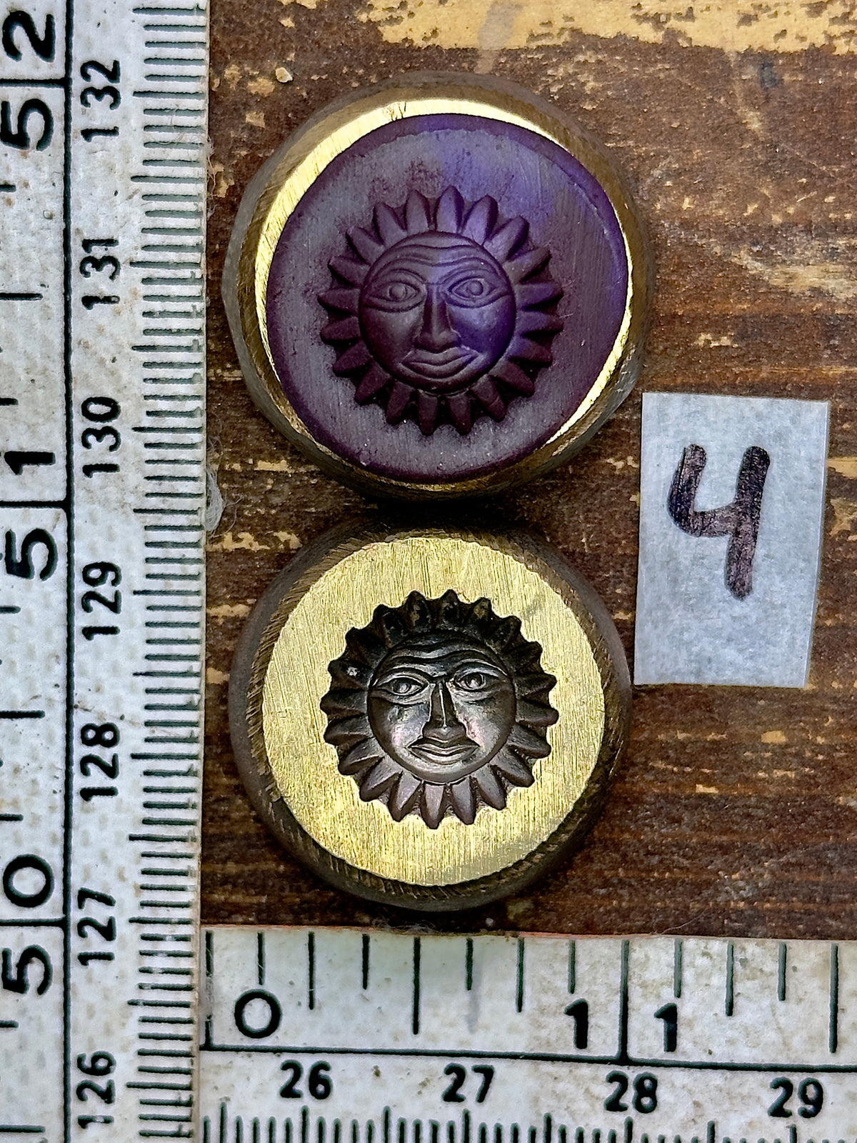 Sun face bronze impression die #4