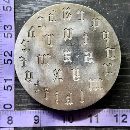 Lower case Gothic font letter plate impression die