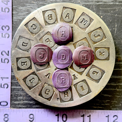Vintage steel Alphabet plate  #19