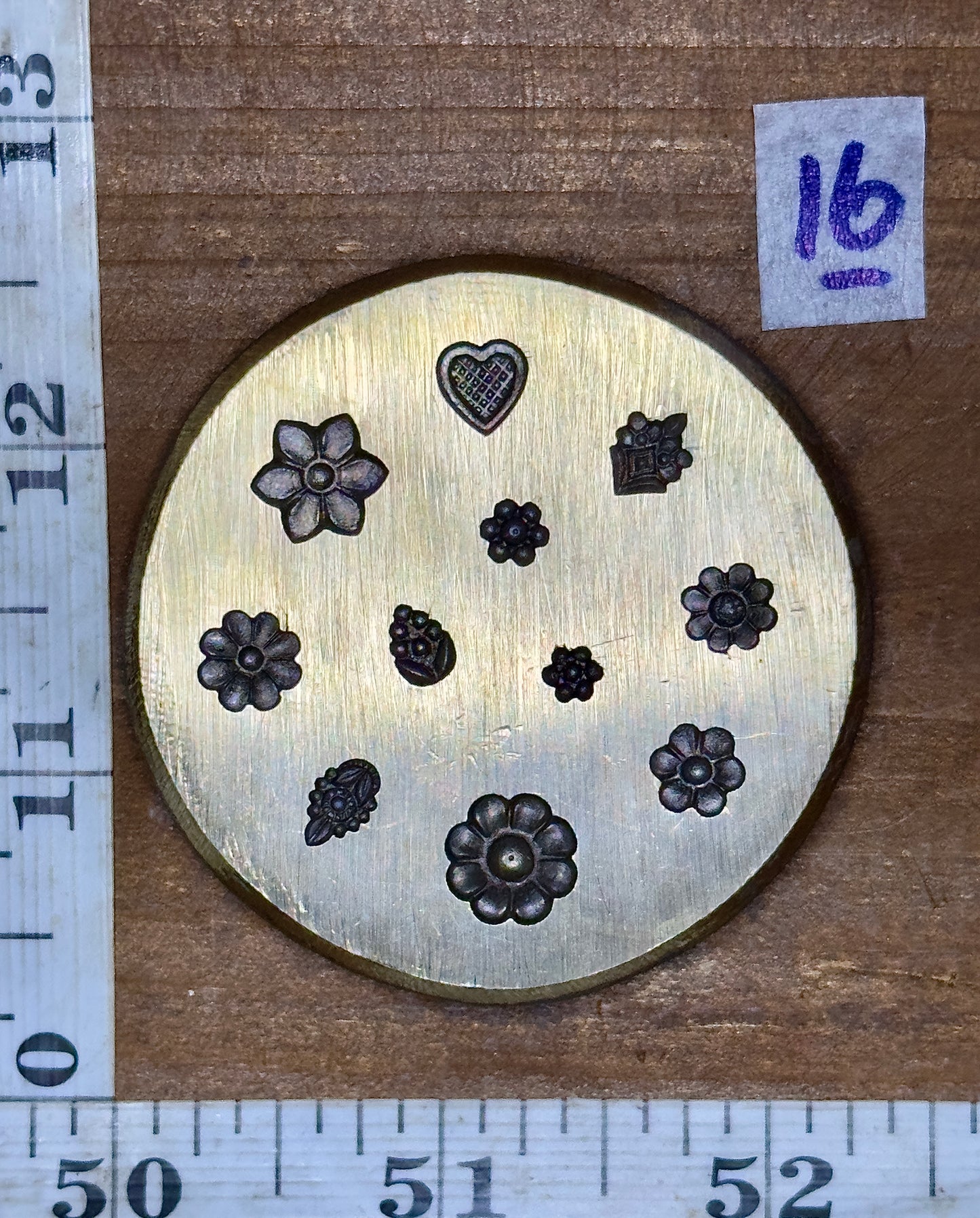 Tiny adornments vintage bronze shot plate #16