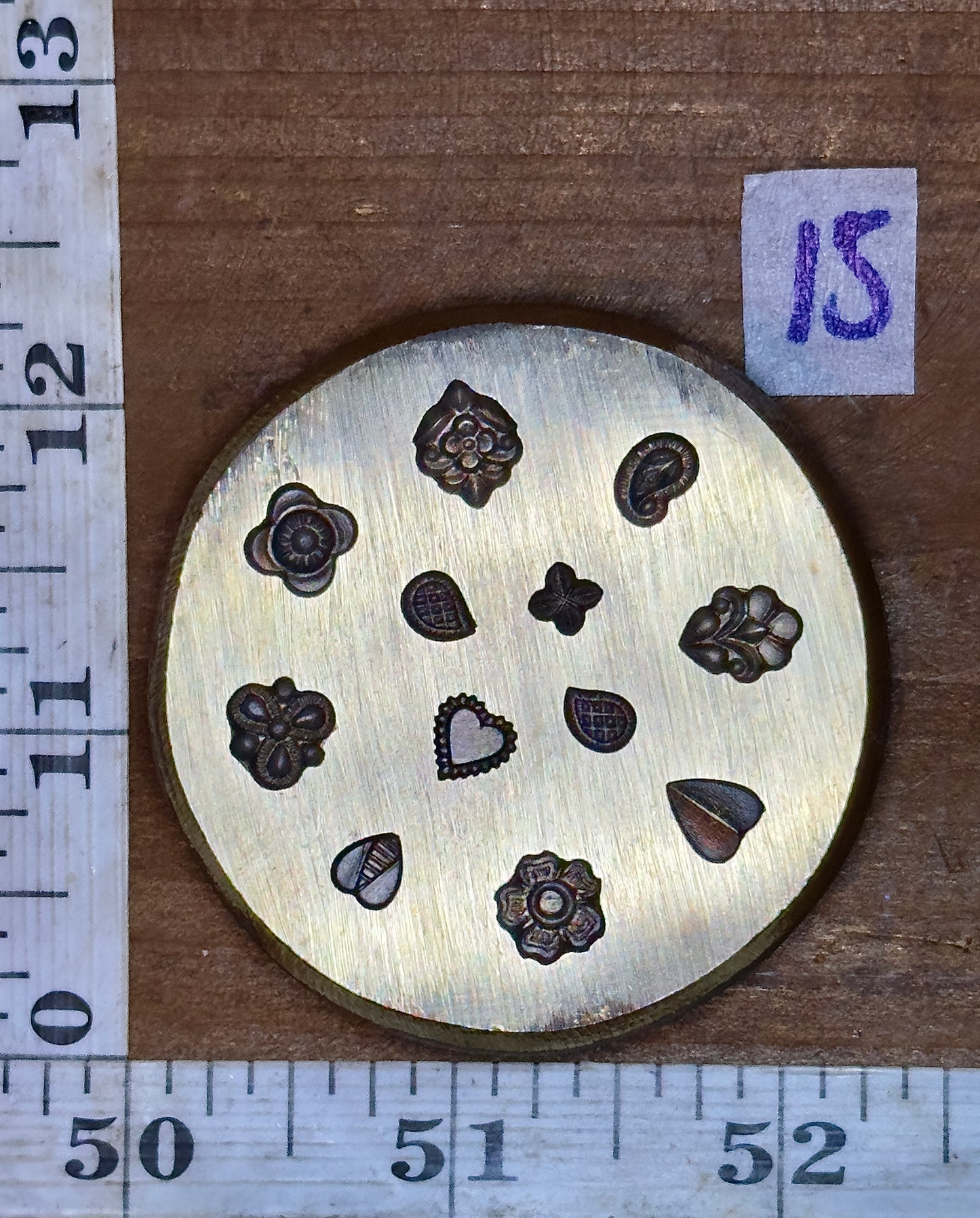 Tiny adornments vintage bronze shot plate #15