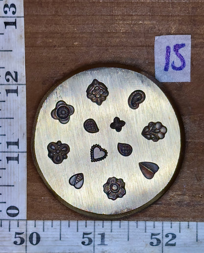 Tiny adornments vintage bronze shot plate #15