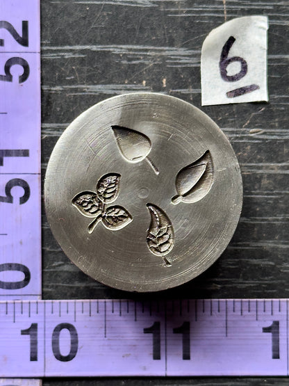 Tiny little leaves, little adornments steel shot plate #6