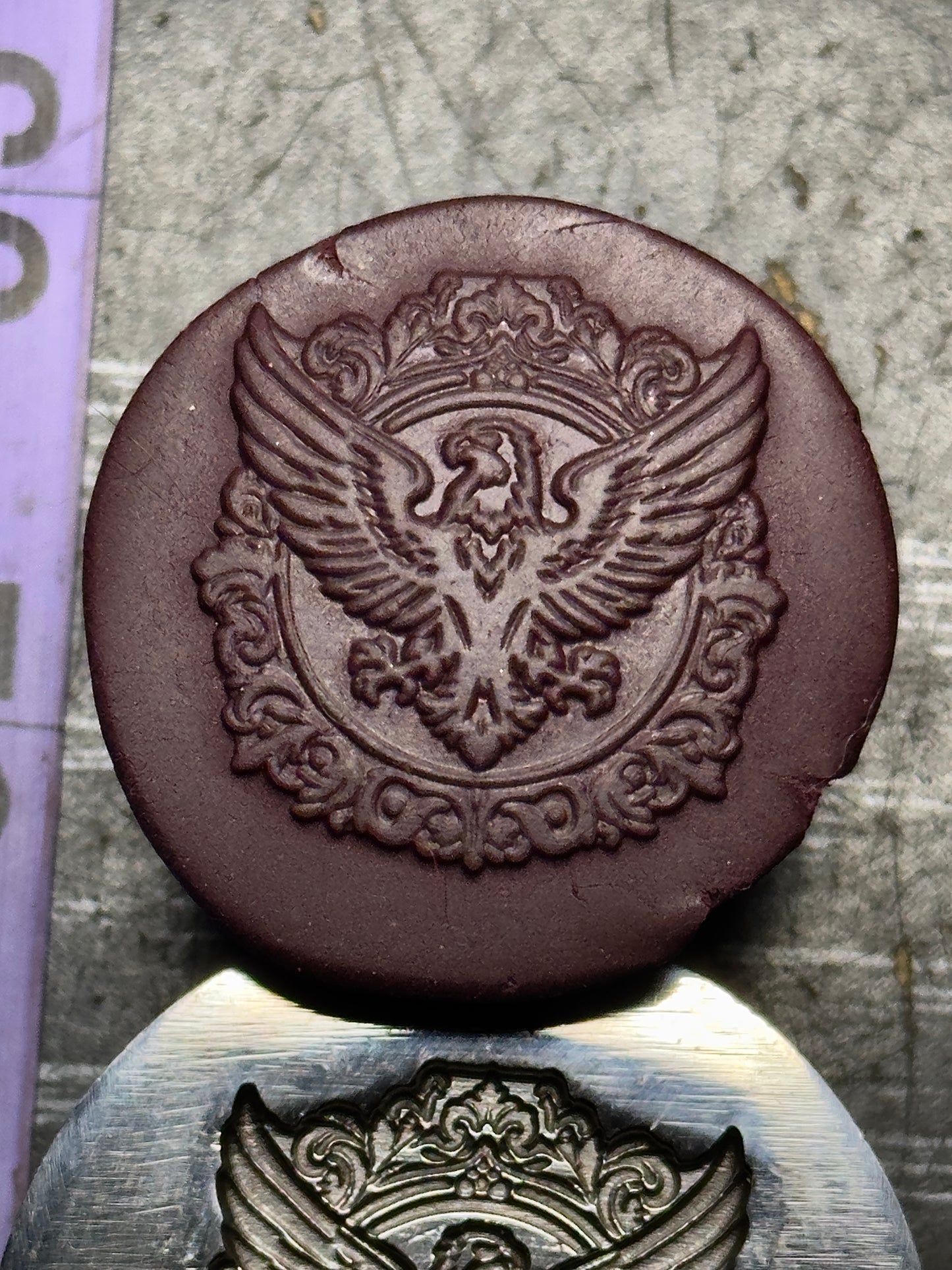 Eagle crest impression steel die