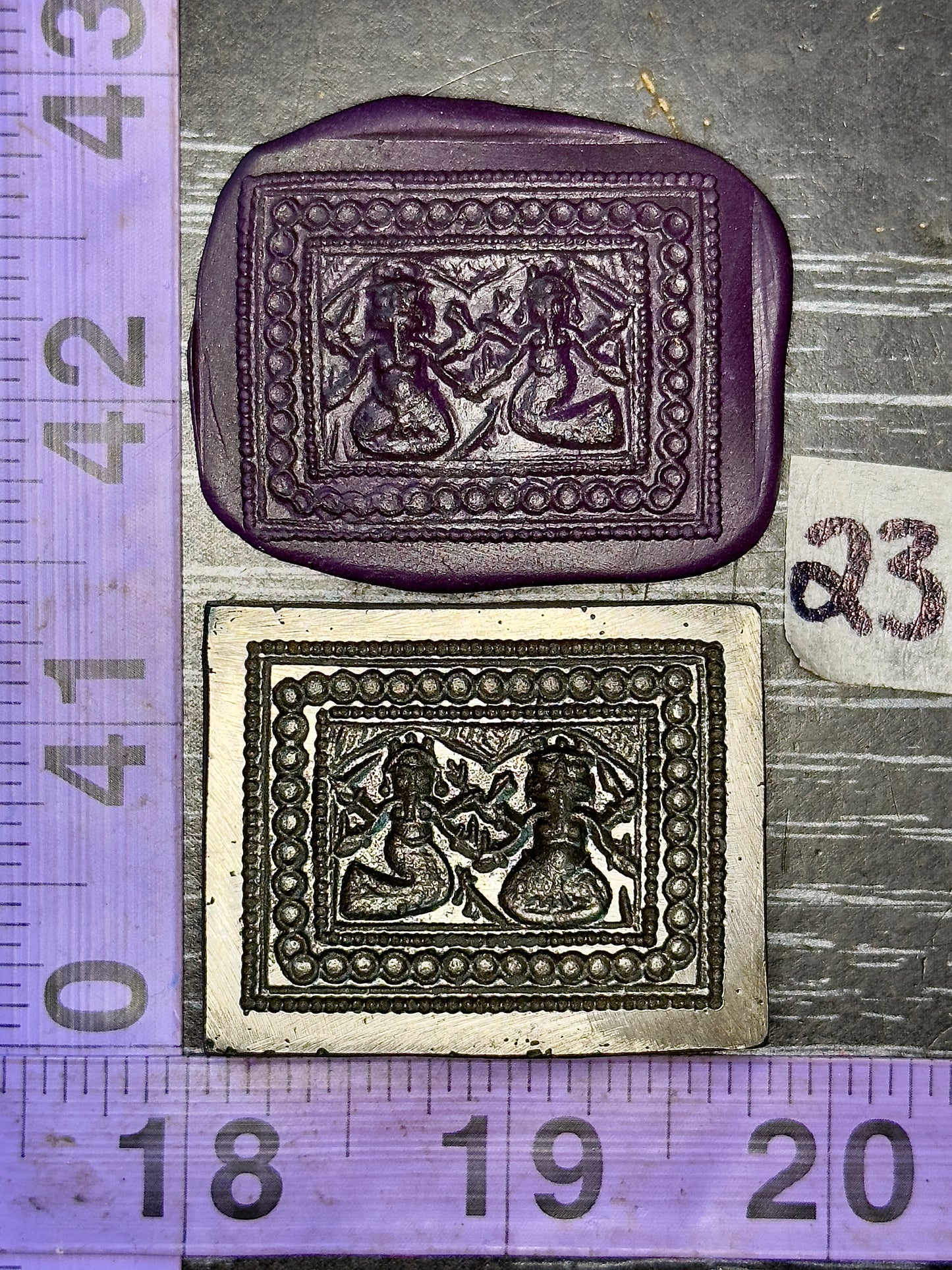 Antique steel deities goddesses impression die #23
