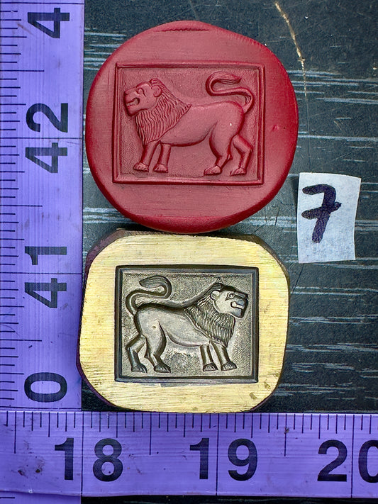 Lion in frame bronze impression die #7