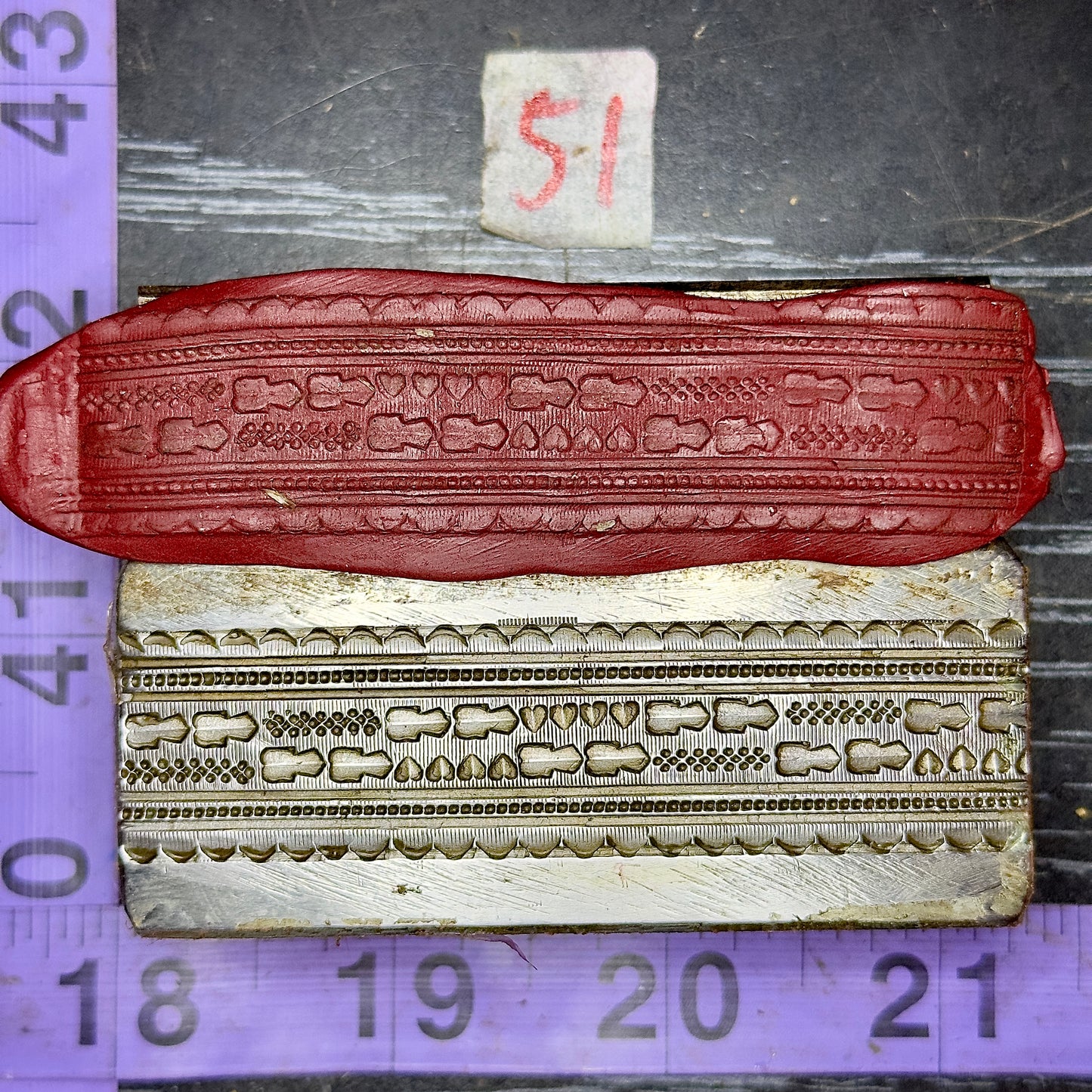 Fancy steel band ring cuff impression die #51
