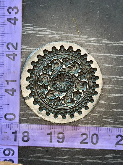 Antique steel tree of life mandala impression die #1