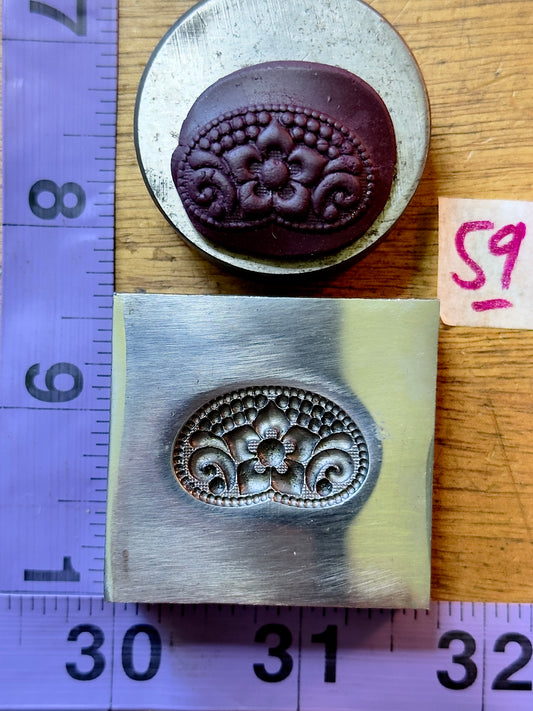 Floral fancy steel impression die 59