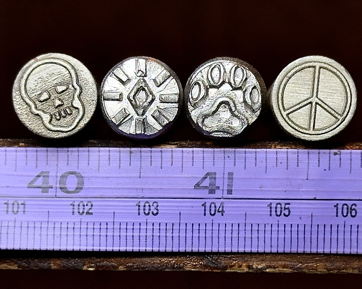 Skull, peace, paw, diamond stamp pack