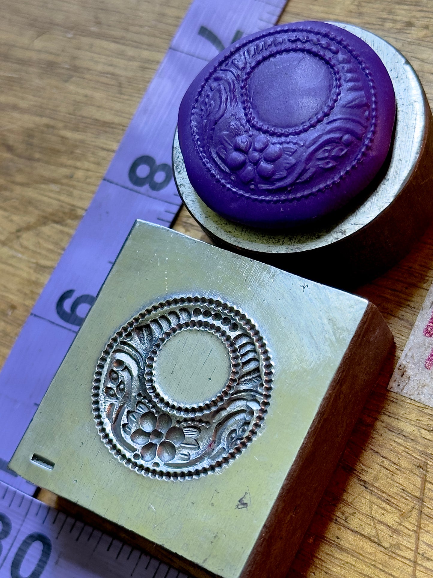 Floral moon steel impression die 48
