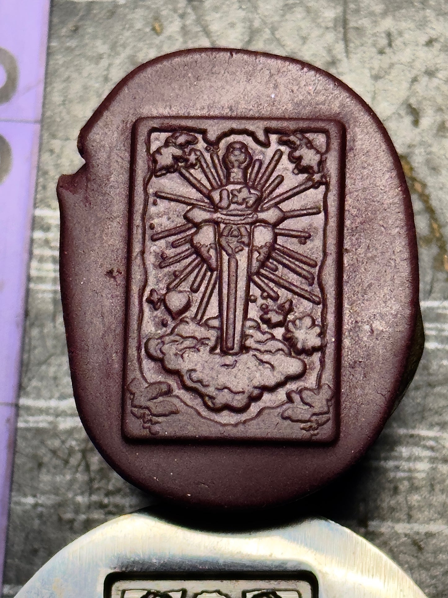 The Ace of Swords Tarot card impression die