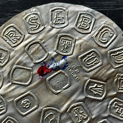 Vintage steel  Alphabet plate  #63