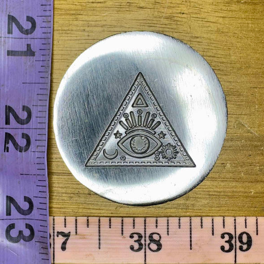 All seeing eye, third eye, protection, steel impression die