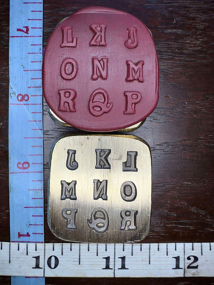 Alphabet, monogram,  letters vintage bronze impression die set