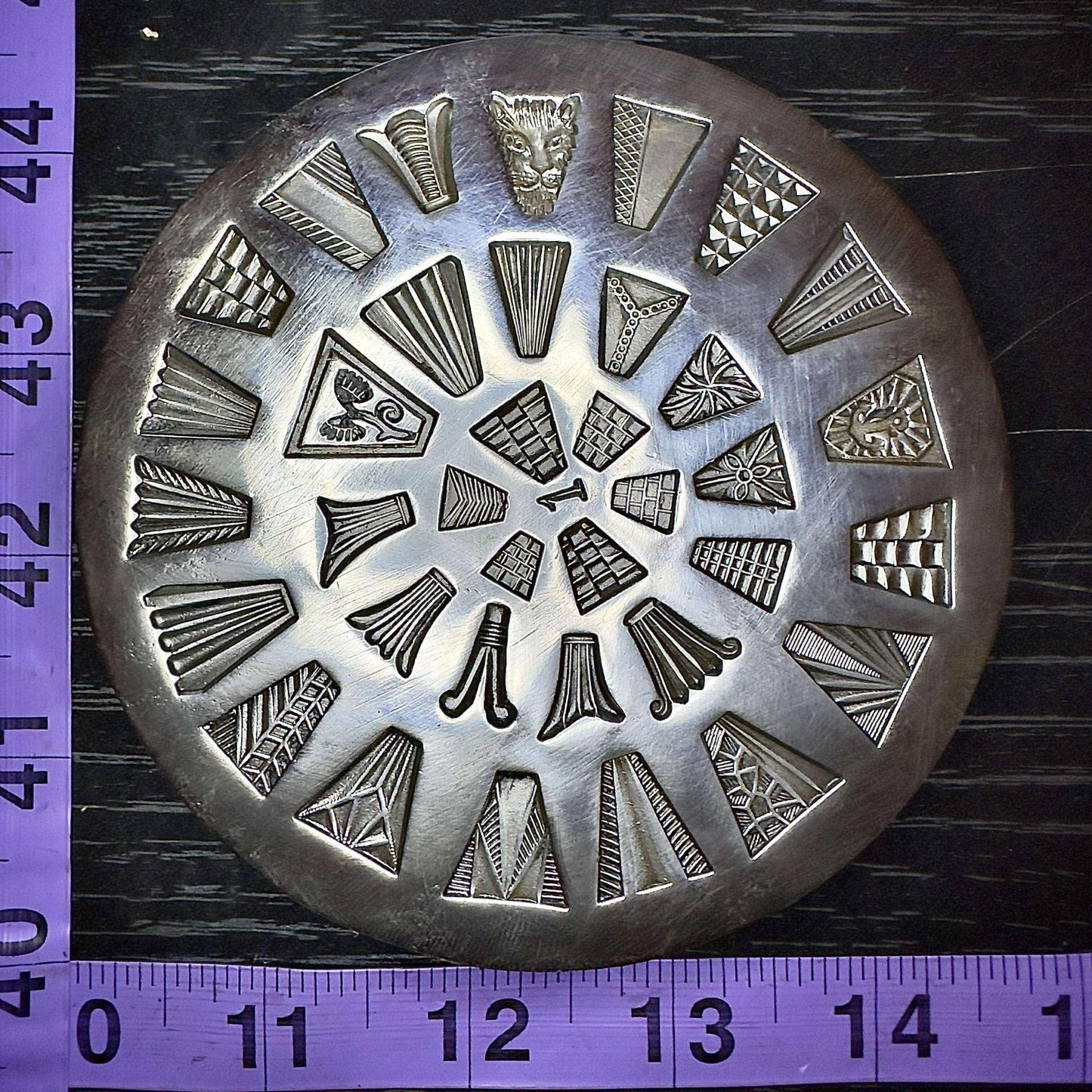 Art deco style vintage shot plate steel #11