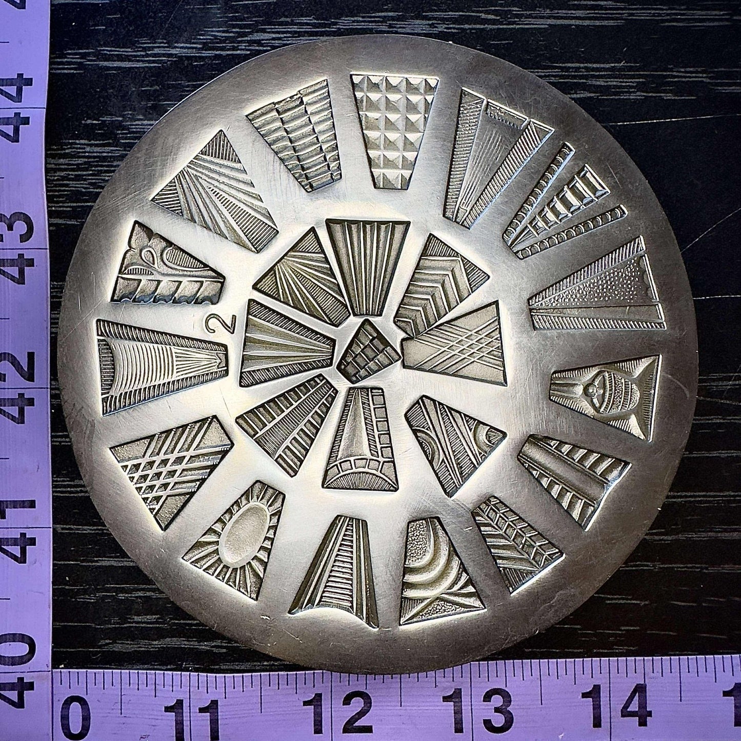 Art deco style vintage shot plate steel #21