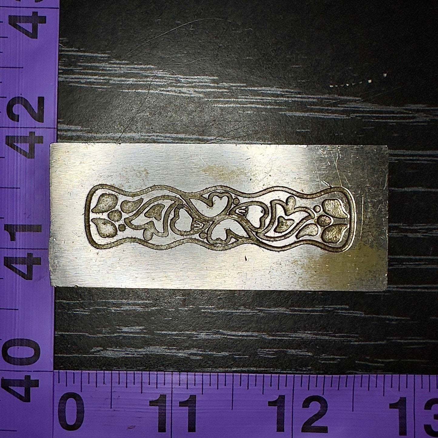 Blue bells and wavey edges Vintage steel die, impression die