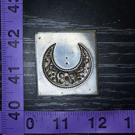 Crescent moon with floral designs #1