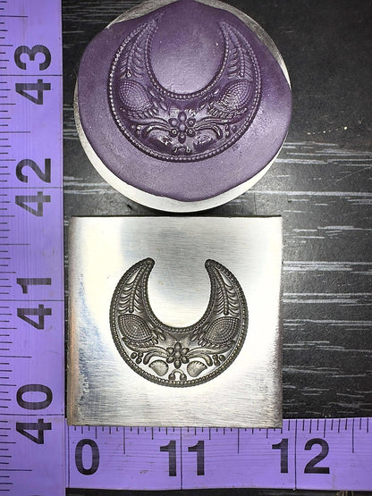 Fancy Crescent Moon steel impression die #10