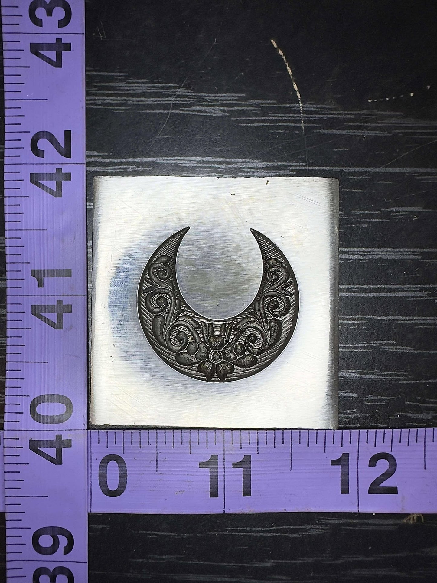 Fancy Crescent Moon steel impression die #1